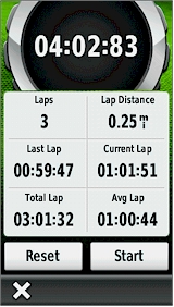 GARMIN Montana 600/650/650t - Stop watch