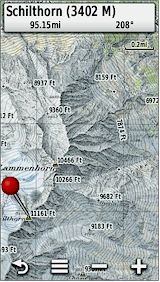 GARMIN Montana 600/650/650t - Topographic map of Switzerland in pattern view