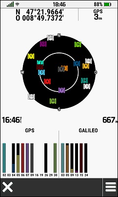 GARMIN Montana 700/700i/750i - Satelliten