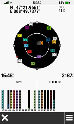 GARMIN Montana 700/700i/750i - Satellites