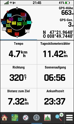 GARMIN Montana 700/700i/750i - Trip Computer mit 6 Datenfelder