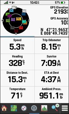 GARMIN Montana 700/700i/750i - Trip computer with 8 data fields