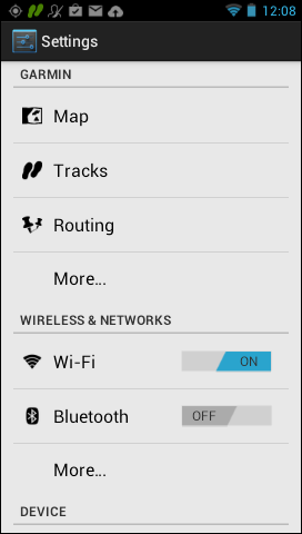 GARMIN Monterra - Settings (1 of 3)