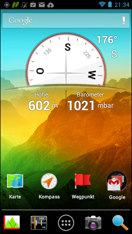 GARMIN Monterra - Hauptmenu im Hochformat