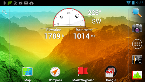 GARMIN Monterra - Main menu in landscape format
