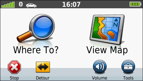GARMIN Nuvi 1490T - Main Menu