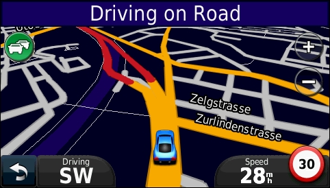 GARMIN Nuvi 1490T - Map in night mode