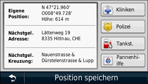 GARMIN Nuvi 1690 - Aktuelle Position