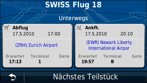 GARMIN Nuvi 1690 - Flugstatus