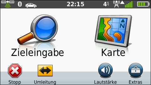 GARMIN Nuvi 1690 - Hauptmenu