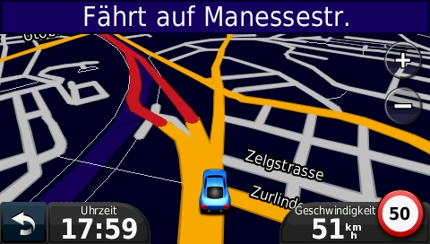 GARMIN Nuvi 1690 - Karte im Nacht-Modus