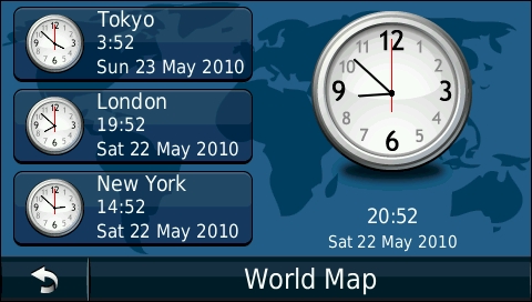 GARMIN Nuvi 1690 - World clock