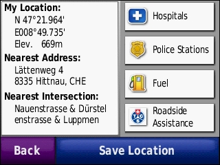 GARMIN Nuvi 550 - Current Position