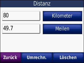 GARMIN Nuvi 550 - Einheitenrechner