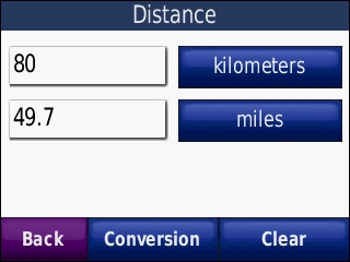 GARMIN Nuvi 550 - Unit Converter