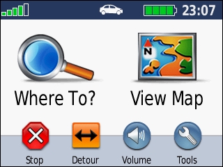 GARMIN Nuvi 550 - Main Menu