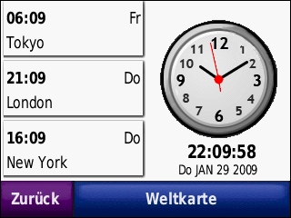 GARMIN Nuvi 550 - Weltuhr