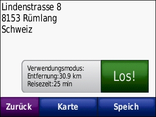 GARMIN Nuvi 550 - Zielwahl