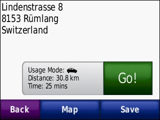GARMIN Nuvi 550 - Select Destination