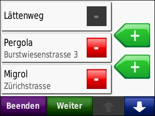 GARMIN Nuvi 550 - Zwischenziele