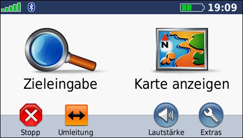 GARMIN Nuvi 765T - Hauptmenu