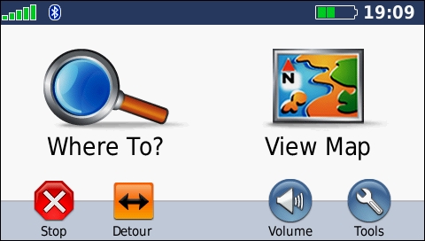 GARMIN Nuvi 765T - Main Menu