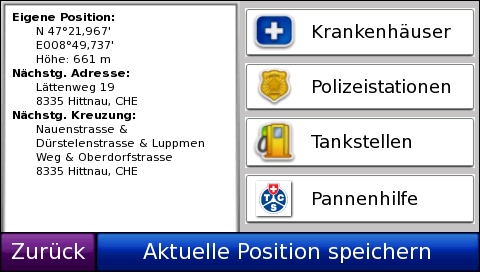 GARMIN Nuvi 865T - Aktuelle Position