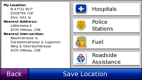 GARMIN Nuvi 865T - Current Position