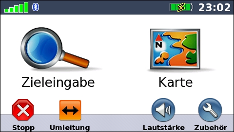 GARMIN Nuvi 865T - Hauptmenu