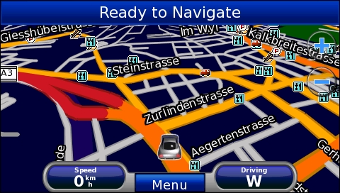 GARMIN Nuvi 865T - Map in night mode