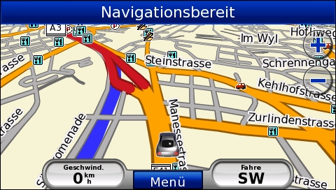 GARMIN Nuvi 865T - Karte im Tag-Modus