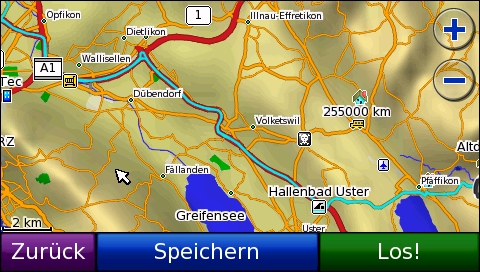 GARMIN Nuvi 865T - Zurueckgelegte Wegstrecke (Track)