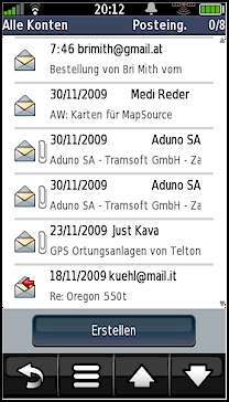GARMIN nuvifone G60 - Email - Posteingang