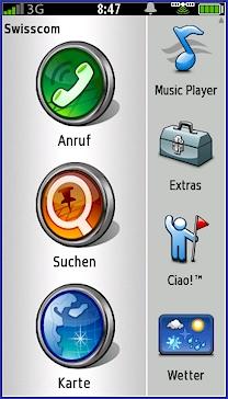 GARMIN nuvifone G60 - Hauptmenu 4 von 4