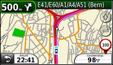 GARMIN nuvifone G60 - Navigationsanweisung - Karte in Fahrtrichtung