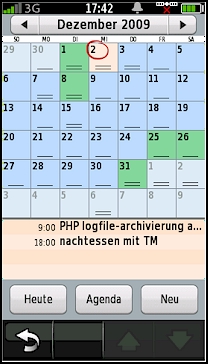 GARMIN nuvifone G60 - Kalender - Monatsansicht