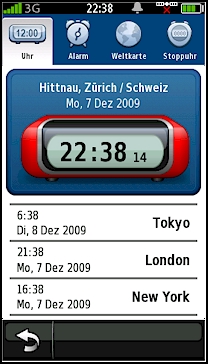 GARMIN nuvifone G60 - Uhr