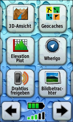 GARMIN Oregon 400t main menu (2 of 4)