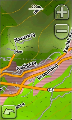 GARMIN Oregon 450t topographical map of Europe, example Sankt Anton am Arlberg, Austria