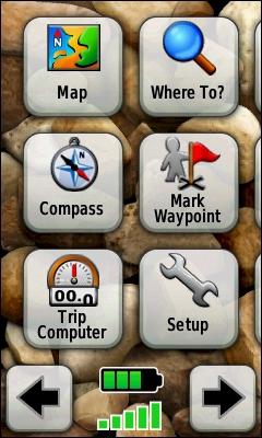 GARMIN Oregon 550t main menu (1 of 5)