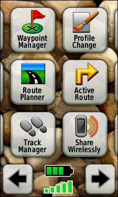 GARMIN Oregon 550t main menu (3 of 5)