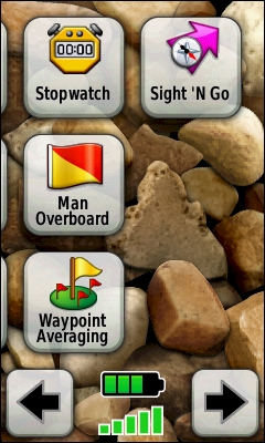GARMIN Oregon 550t main menu (5 of 5)
