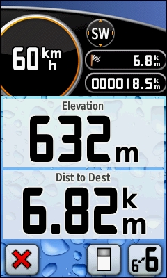 GARMIN Oregon 550t trip computer large fields