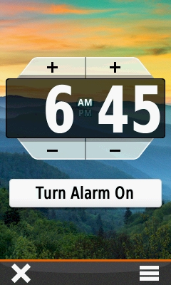 GARMIN Oregon 600 series - Alarm Clock