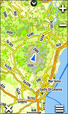 GARMIN Oregon 600t/650t - Topographical map of Europe Etna, Italy