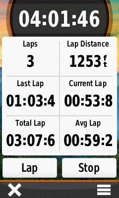 GARMIN Oregon 600 series - Stop Watch