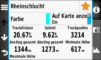 GARMIN Oregon 600-Serie - Track Informationen