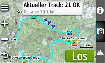 GARMIN Oregon 600-Serie - Track auf Karte