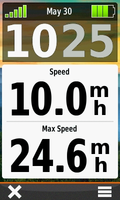 GARMIN Oregon 600 series - Trip Computer with large fields (portrait mode)