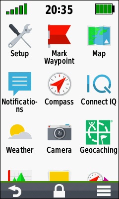 GARMIN Oregon 700/750/750t - Applications in portrait format